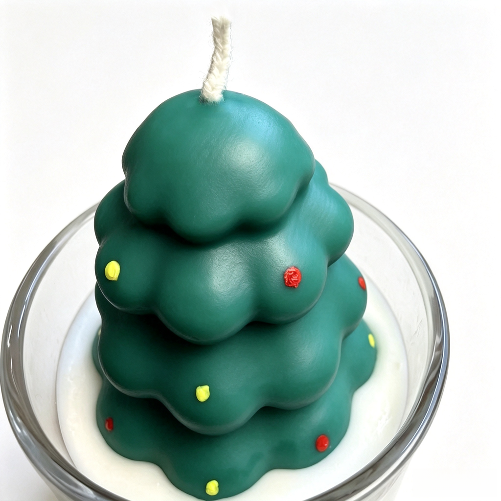 Christmas Tree‑Shaped Scented Candle — Rose Scent