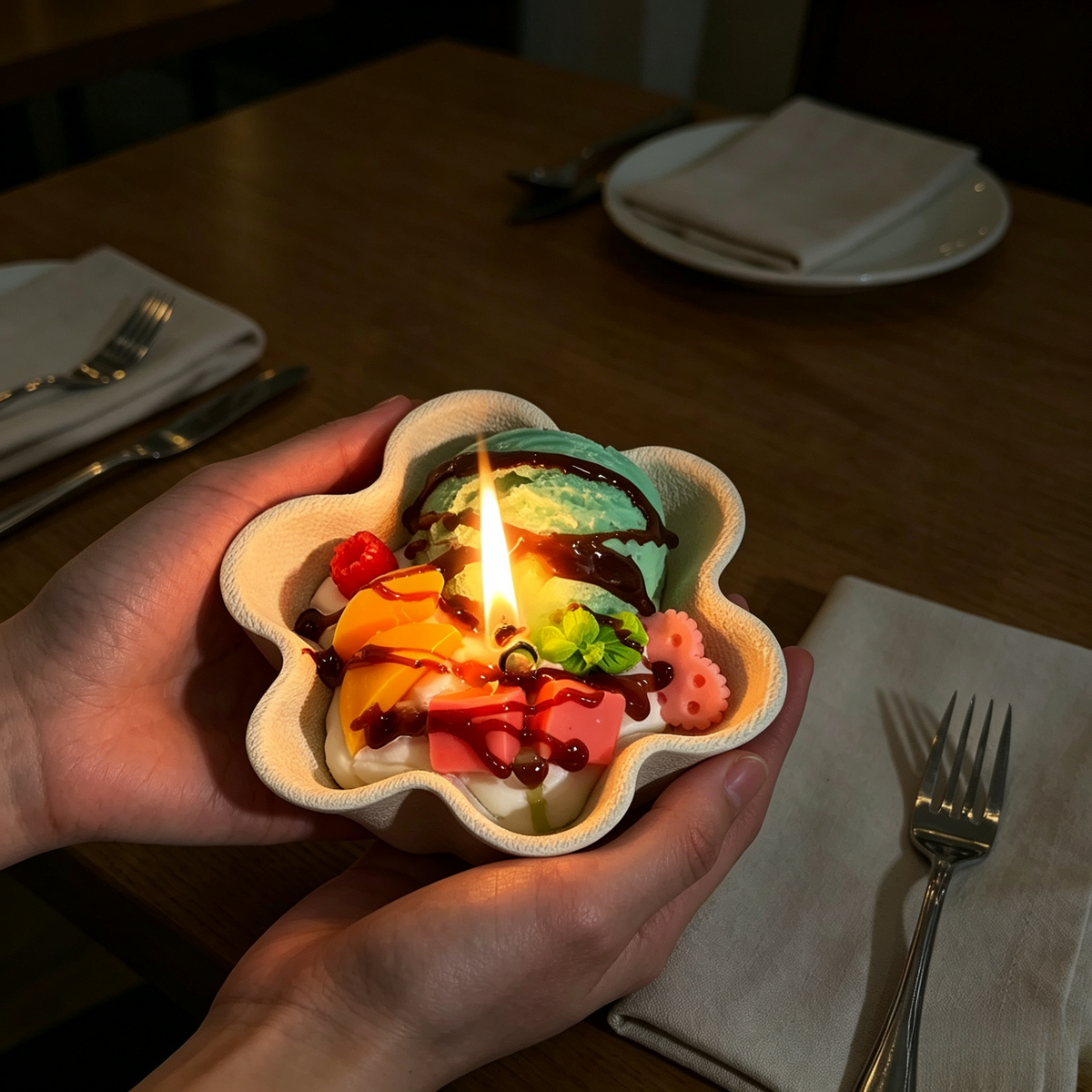 Ice‑Cream Dessert Shaped scented candles - Matcha Scent