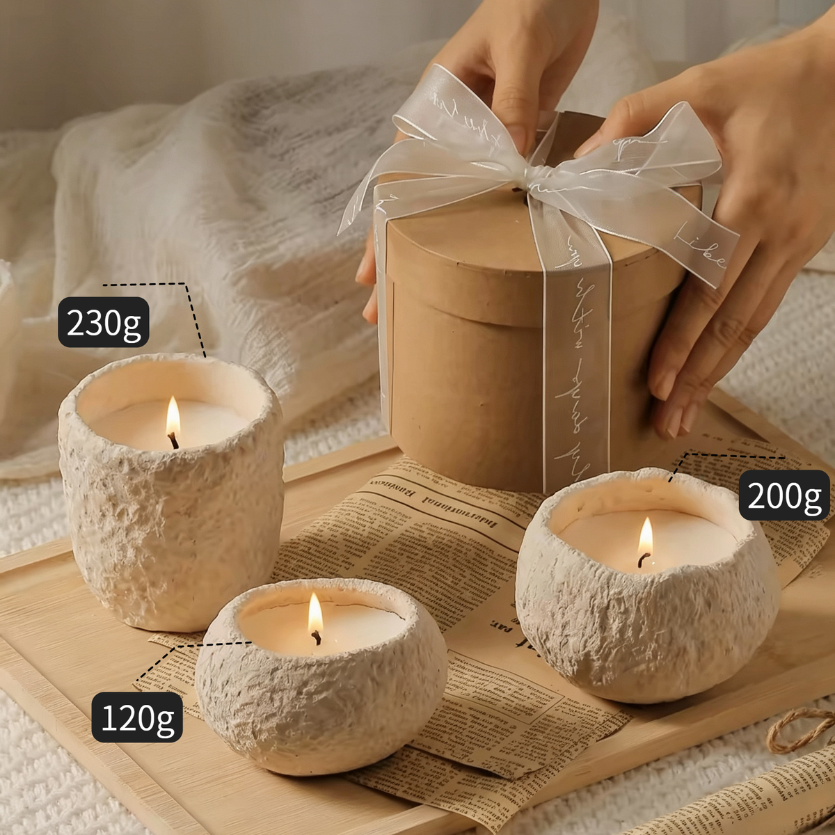 Meteorite Scented Candle – Velvet Rose & Oud Fragrance