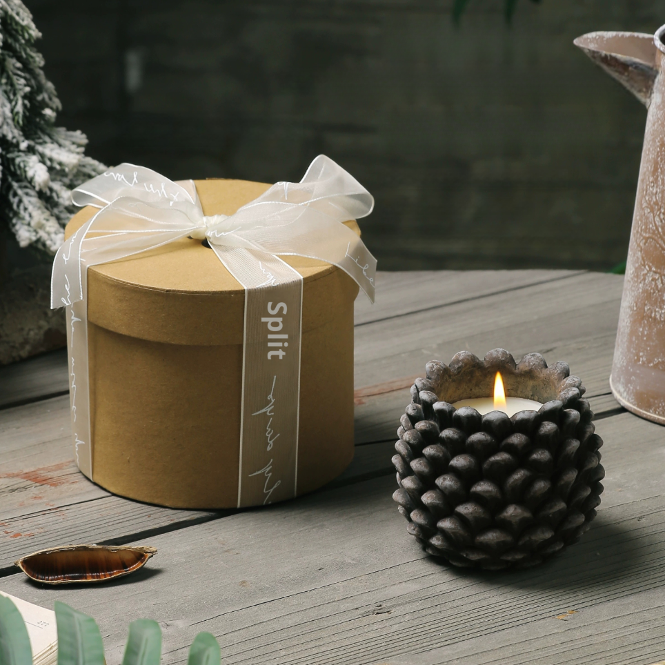 Pinecone Series Scented Candle — Autumn Pear & Freesia, Velvet Rose & Oud, Fir Valley, Ancient Sandalwood Fragrance