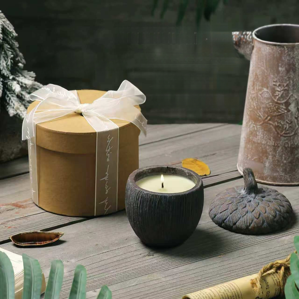 Pinecone Series Scented Candle — Autumn Pear & Freesia, Velvet Rose & Oud, Fir Valley, Ancient Sandalwood Fragrance