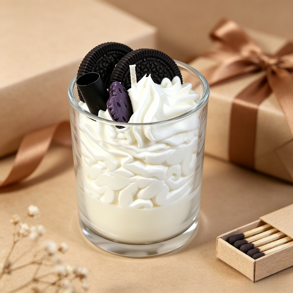 Oreo‑Shaped Scented Candle — Chocolate