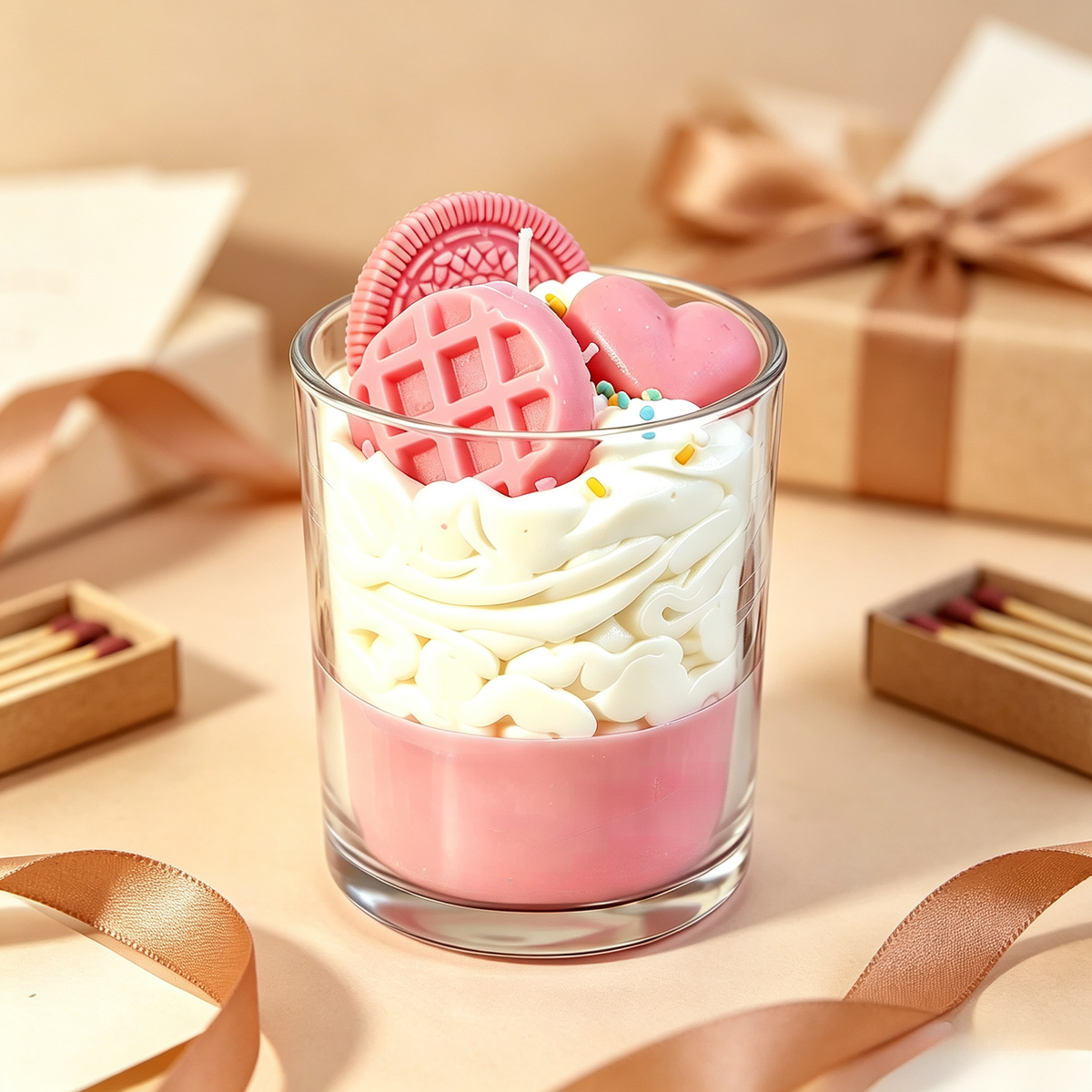 Pink Cookie Scented Candle — Strawberry