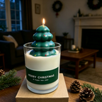 Christmas Tree‑Shaped Scented Candle — Rose Scent