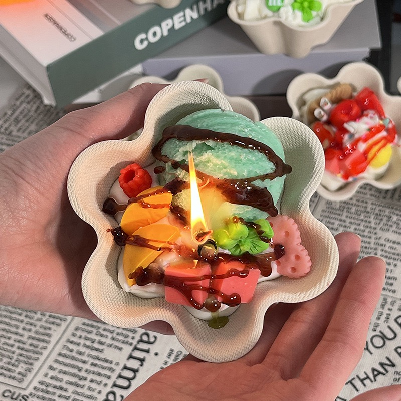 Ice‑Cream Dessert Shaped scented candles - Matcha Scent