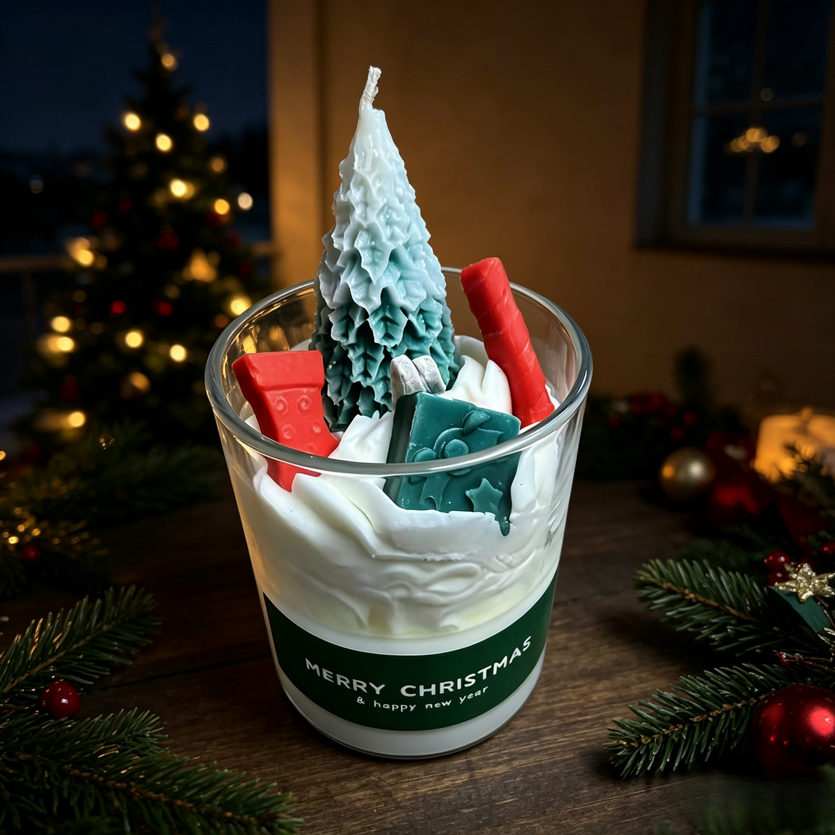 Christmas Tree‑Shaped Scented Candle — Cedar Scent
